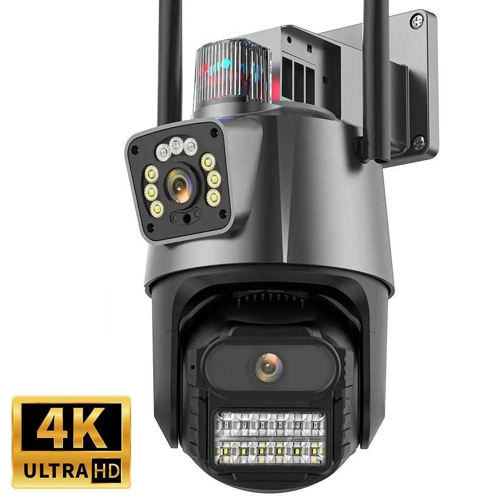 9MP Outdoor PTZ IP Camera with Triple Lens, 8X Zoom, AI Tracking & Dual Screen